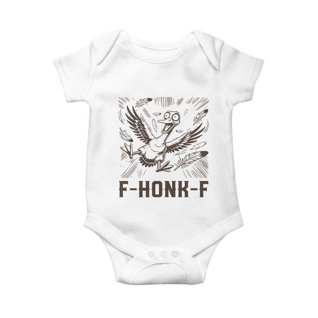 F Honk F Goose Lover Baby Onesie Funny Silly Chaotic Gift - Wonder Print Shop