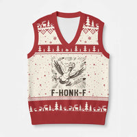 F Honk F Goose Lover V-Neck Knit Sweater Vest Funny Silly Chaotic Gift - Wonder Print Shop