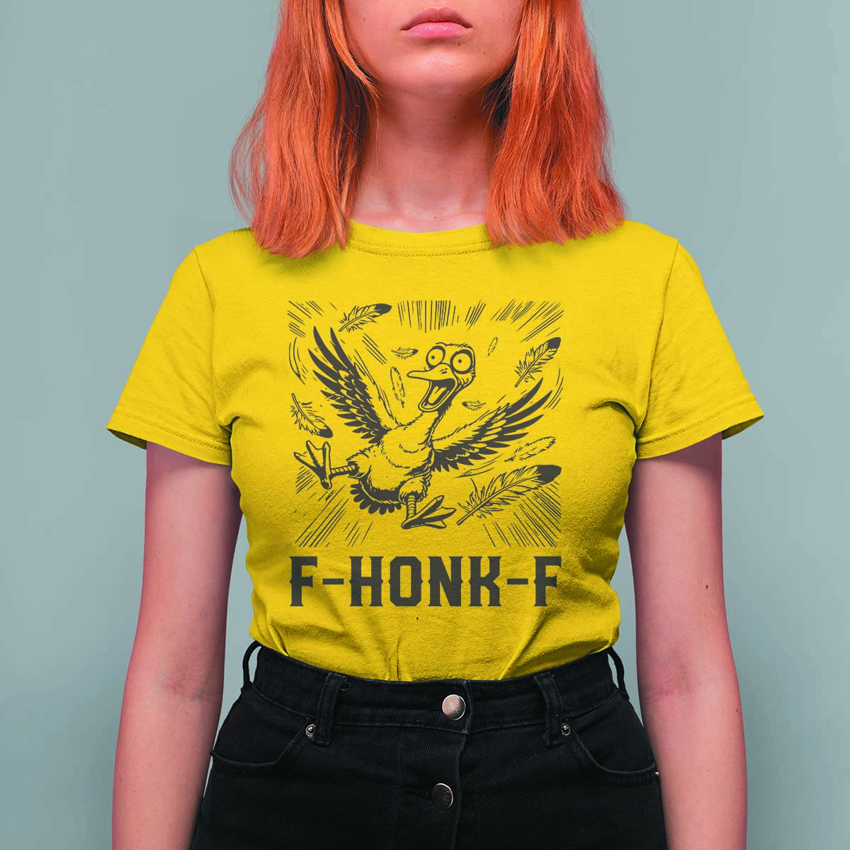 F Honk F Goose Lover T Shirt For Women Funny Silly Chaotic Gift - Wonder Print Shop