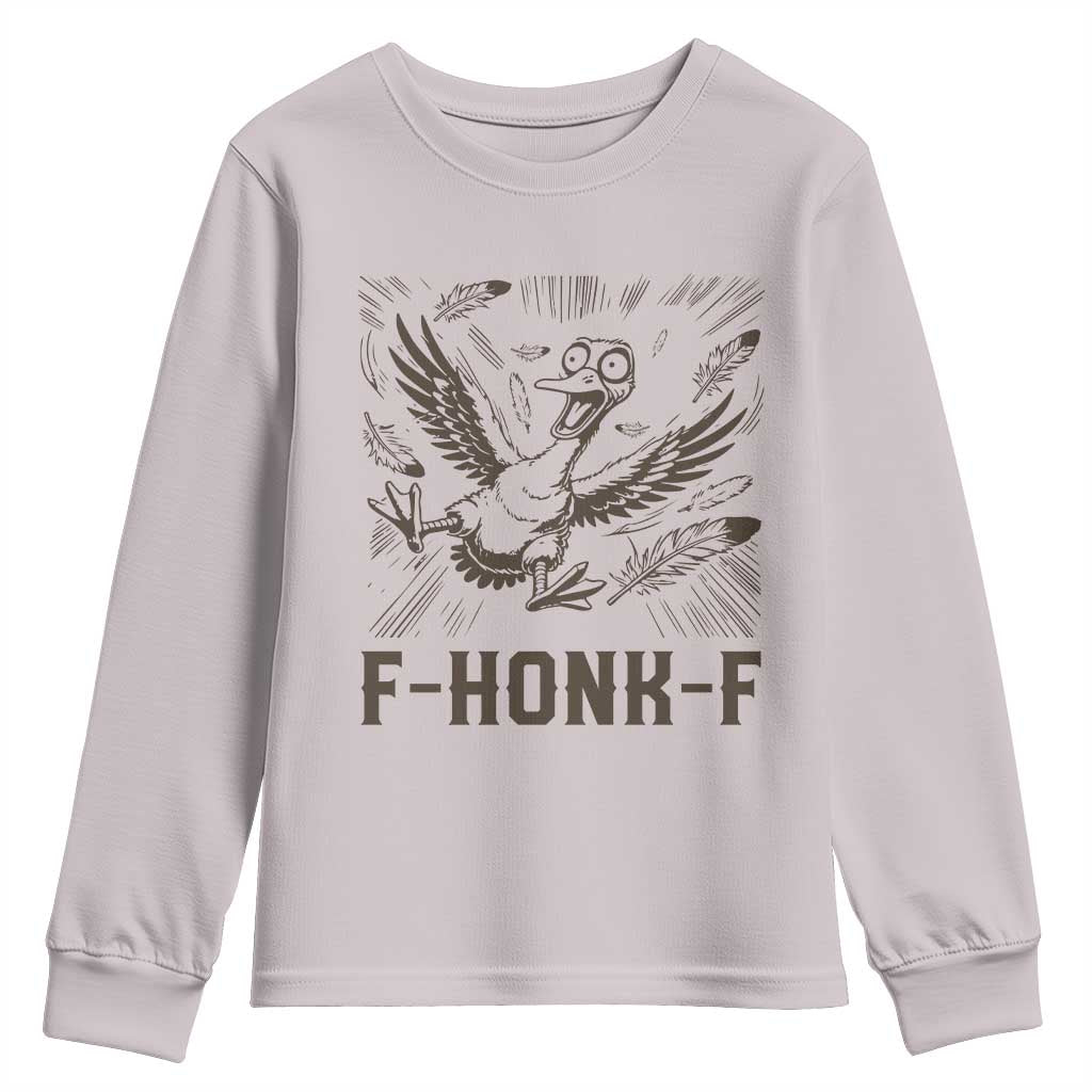 F Honk F Goose Lover Youth Sweatshirt Funny Silly Chaotic Gift - Wonder Print Shop