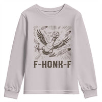 F Honk F Goose Lover Youth Sweatshirt Funny Silly Chaotic Gift - Wonder Print Shop