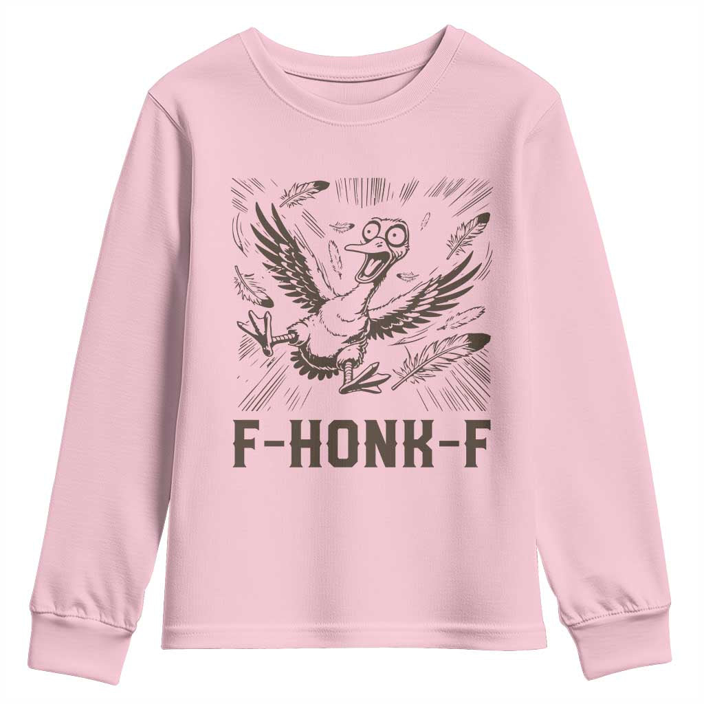 F Honk F Goose Lover Youth Sweatshirt Funny Silly Chaotic Gift - Wonder Print Shop