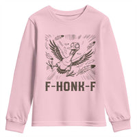 F Honk F Goose Lover Youth Sweatshirt Funny Silly Chaotic Gift - Wonder Print Shop