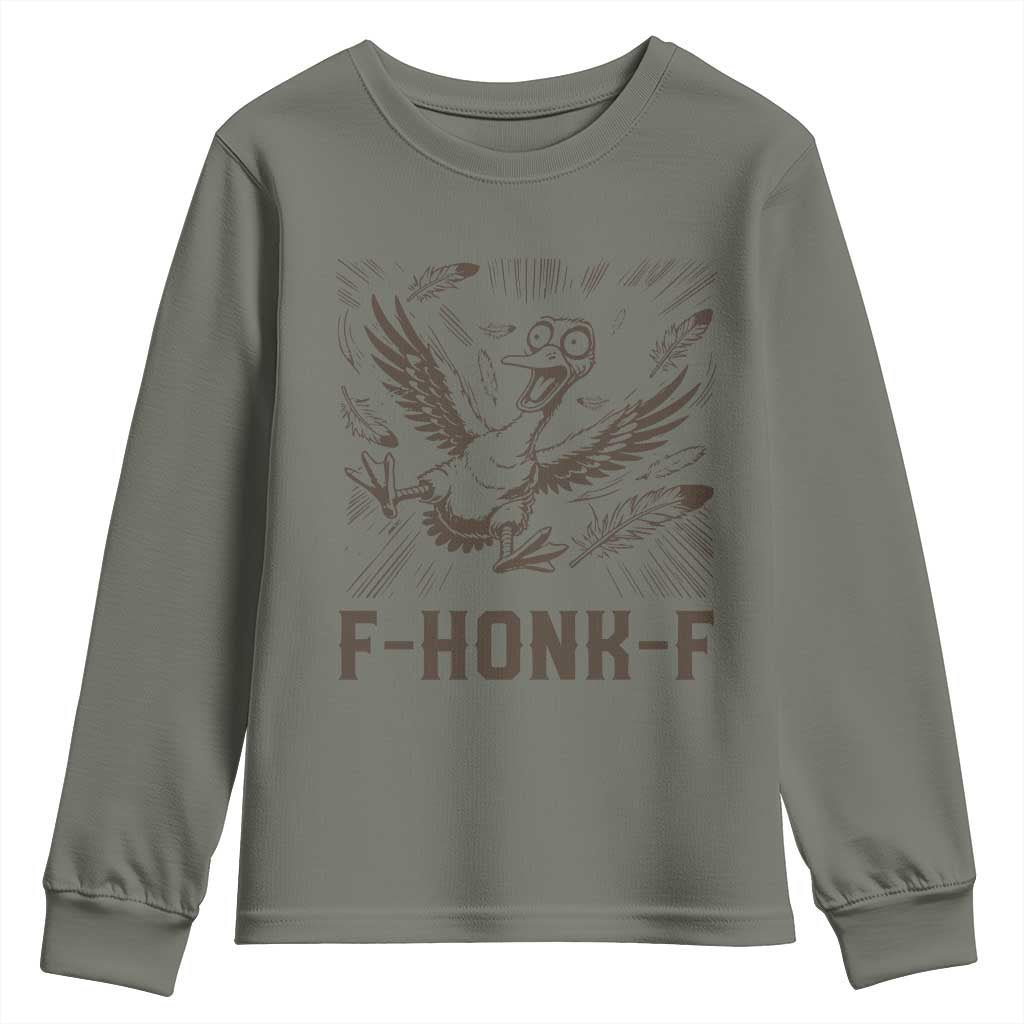 F Honk F Goose Lover Youth Sweatshirt Funny Silly Chaotic Gift - Wonder Print Shop