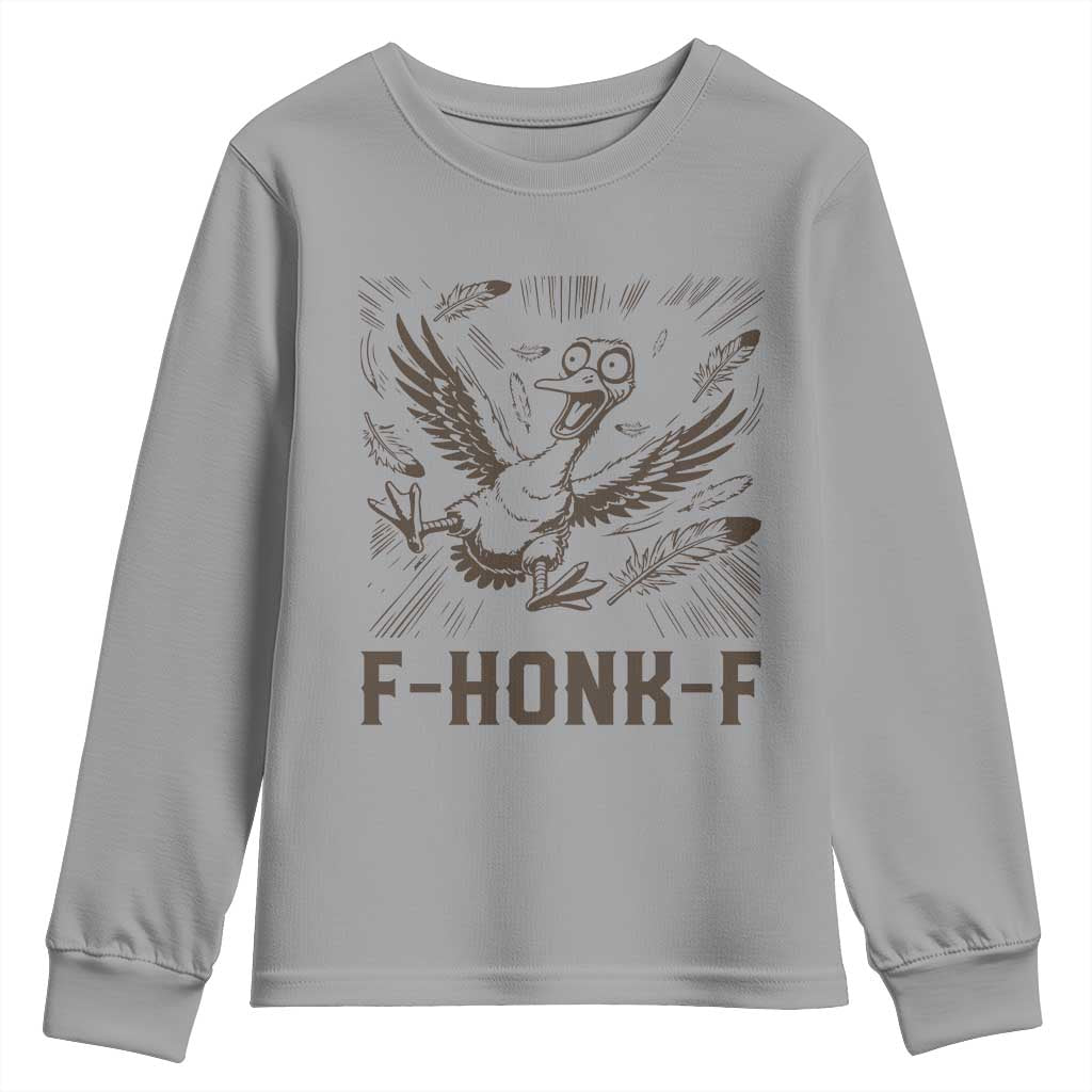 F Honk F Goose Lover Youth Sweatshirt Funny Silly Chaotic Gift - Wonder Print Shop