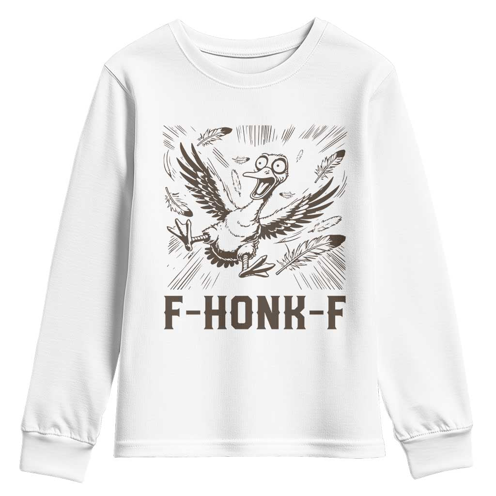 F Honk F Goose Lover Youth Sweatshirt Funny Silly Chaotic Gift - Wonder Print Shop