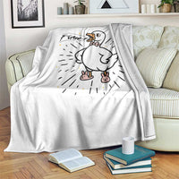 F Caw F Grumpy Goose Throw Blanket Funny Attitude Meme Gift - Wonder Print Shop