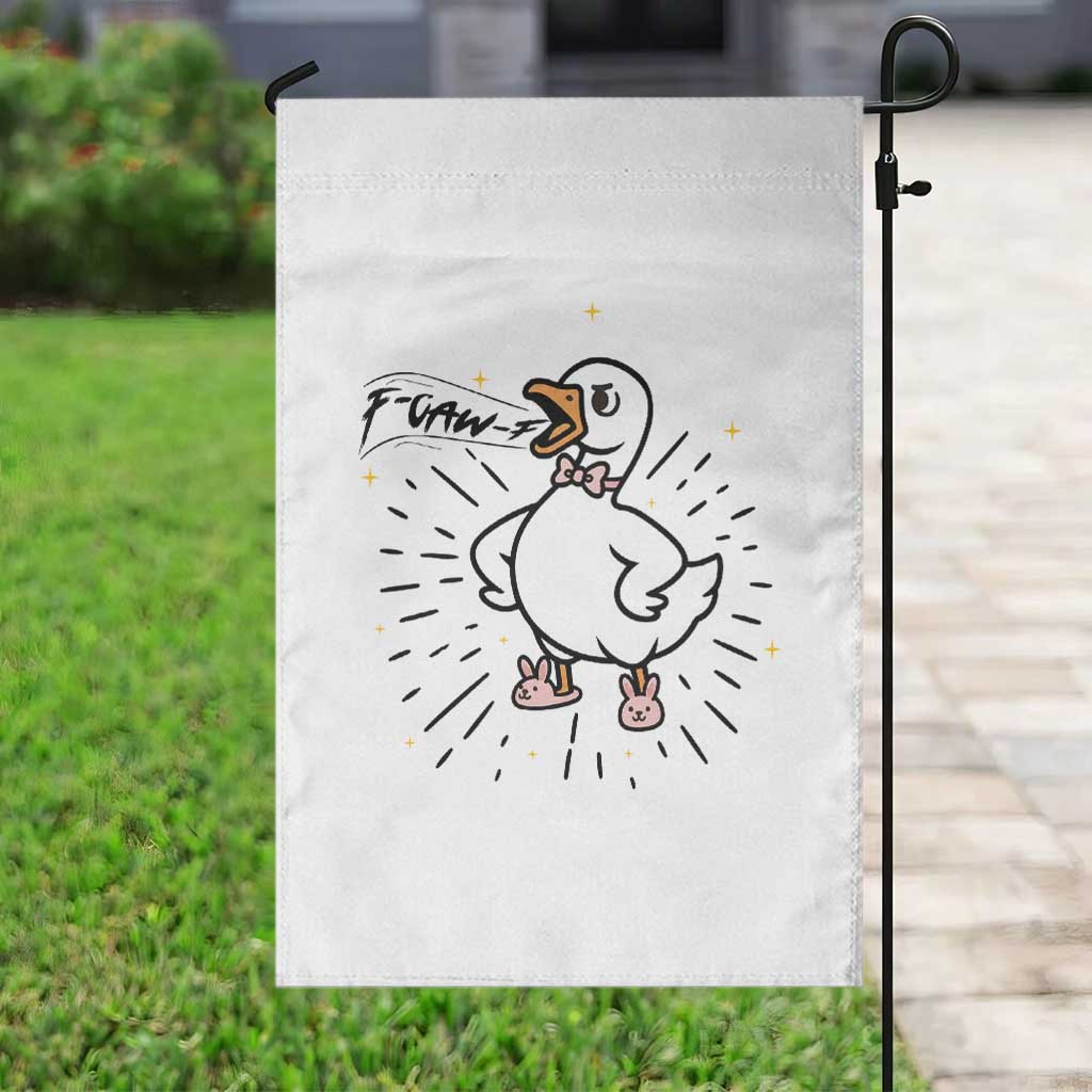 F Caw F Grumpy Goose Garden Flag Funny Attitude Meme Gift - Wonder Print Shop