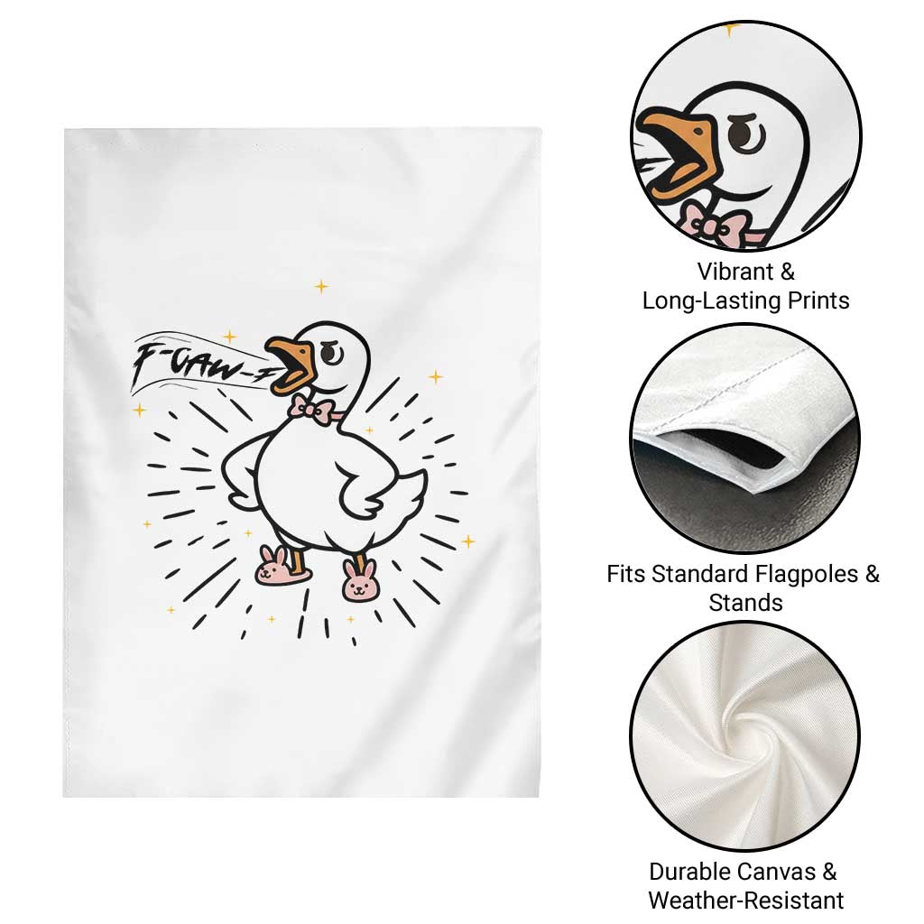 F Caw F Grumpy Goose Garden Flag Funny Attitude Meme Gift - Wonder Print Shop