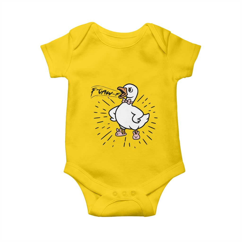 F Caw F Grumpy Goose Baby Onesie Funny Attitude Meme Gift - Wonder Print Shop