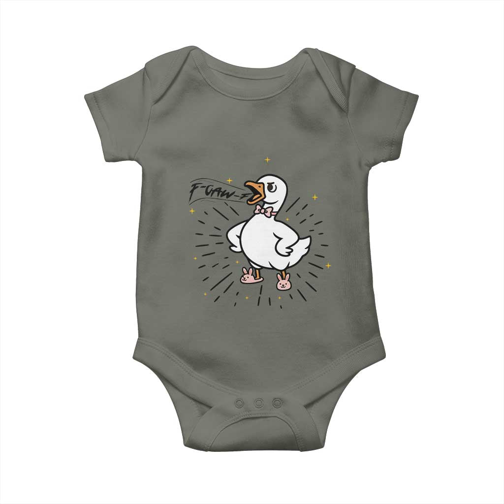 F Caw F Grumpy Goose Baby Onesie Funny Attitude Meme Gift - Wonder Print Shop
