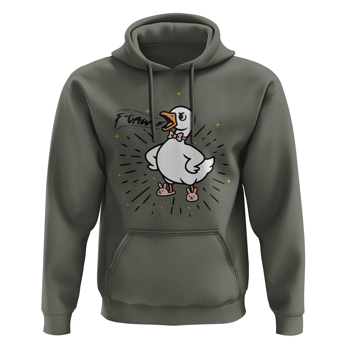 F Caw F Grumpy Goose Hoodie Funny Attitude Meme Gift - Wonder Print Shop