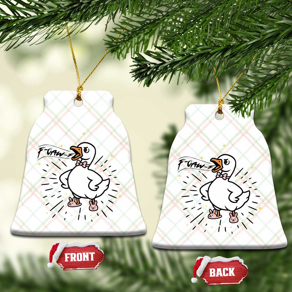 F Caw F Grumpy Goose Ceramic Ornament Funny Attitude Meme Gift - Wonder Print Shop