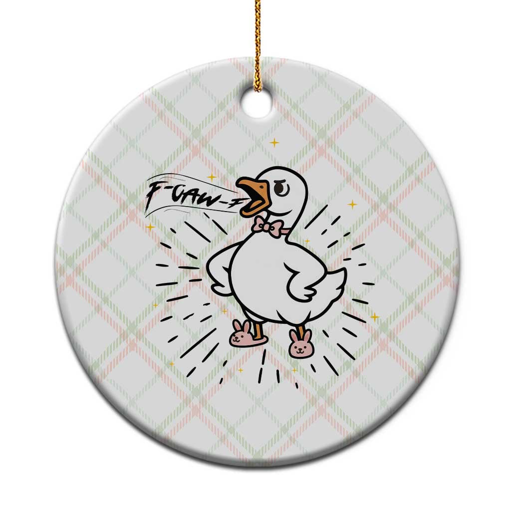 F Caw F Grumpy Goose Ceramic Ornament Funny Attitude Meme Gift - Wonder Print Shop