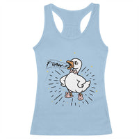 F Caw F Grumpy Goose Racerback Tank Top Funny Attitude Meme Gift - Wonder Print Shop