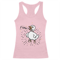 F Caw F Grumpy Goose Racerback Tank Top Funny Attitude Meme Gift - Wonder Print Shop