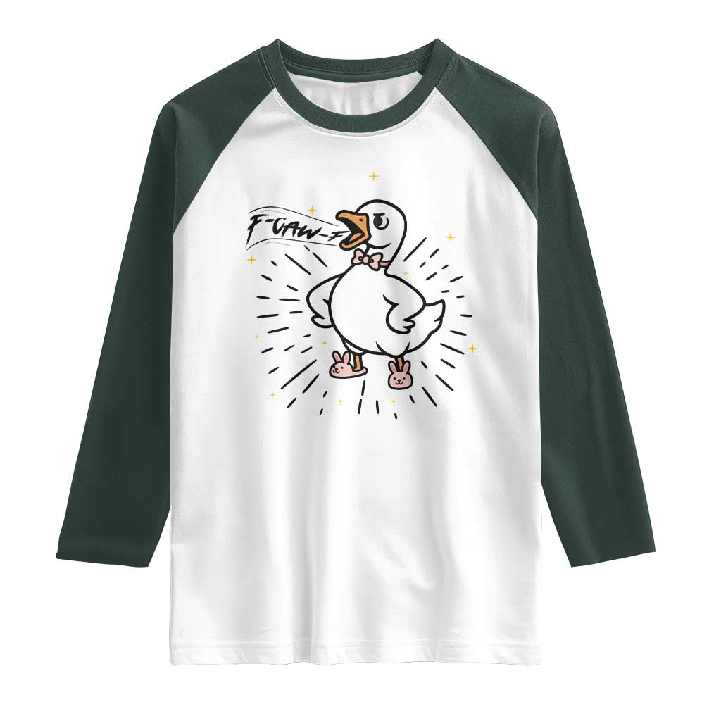 F Caw F Grumpy Goose Raglan Shirt Funny Attitude Meme Gift - Wonder Print Shop