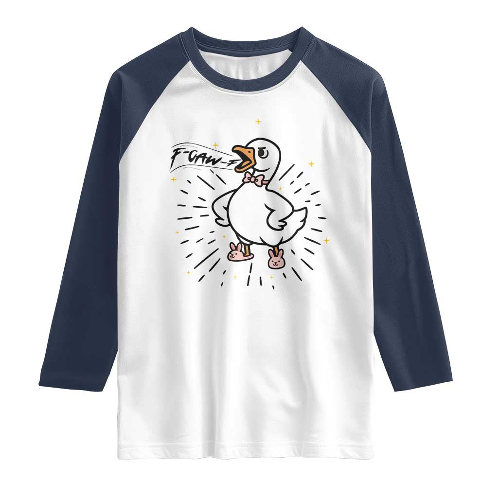F Caw F Grumpy Goose Raglan Shirt Funny Attitude Meme Gift - Wonder Print Shop