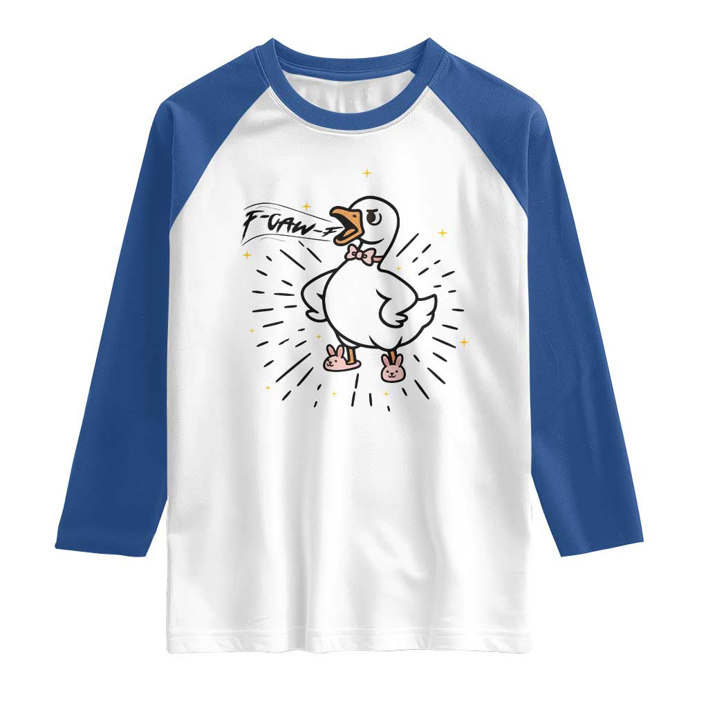 F Caw F Grumpy Goose Raglan Shirt Funny Attitude Meme Gift - Wonder Print Shop