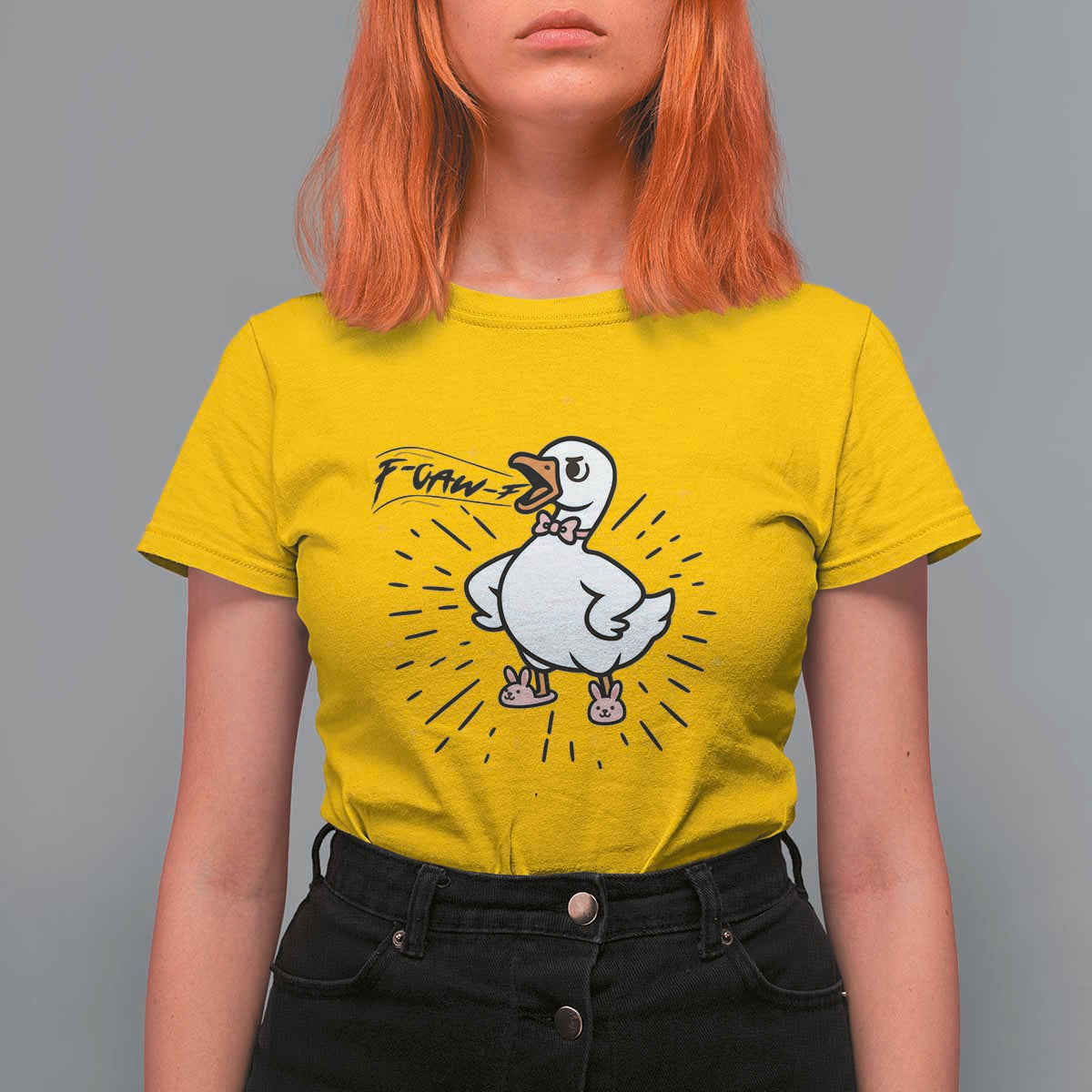 F Caw F Grumpy Goose T Shirt For Women Funny Attitude Meme Gift - Wonder Print Shop