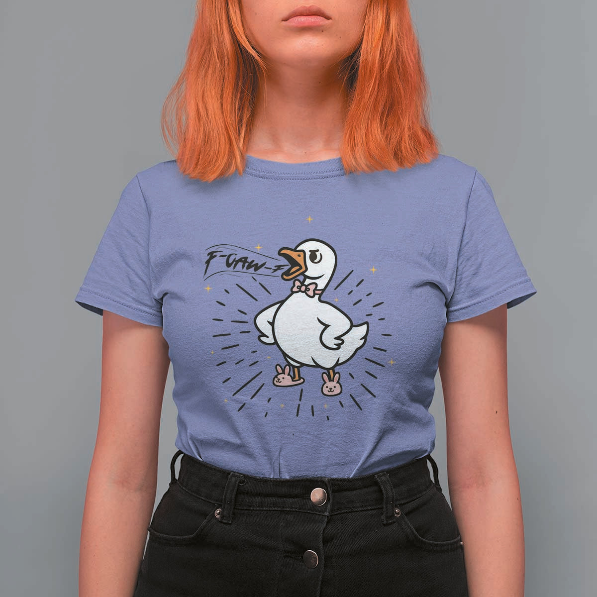 F Caw F Grumpy Goose T Shirt For Women Funny Attitude Meme Gift - Wonder Print Shop