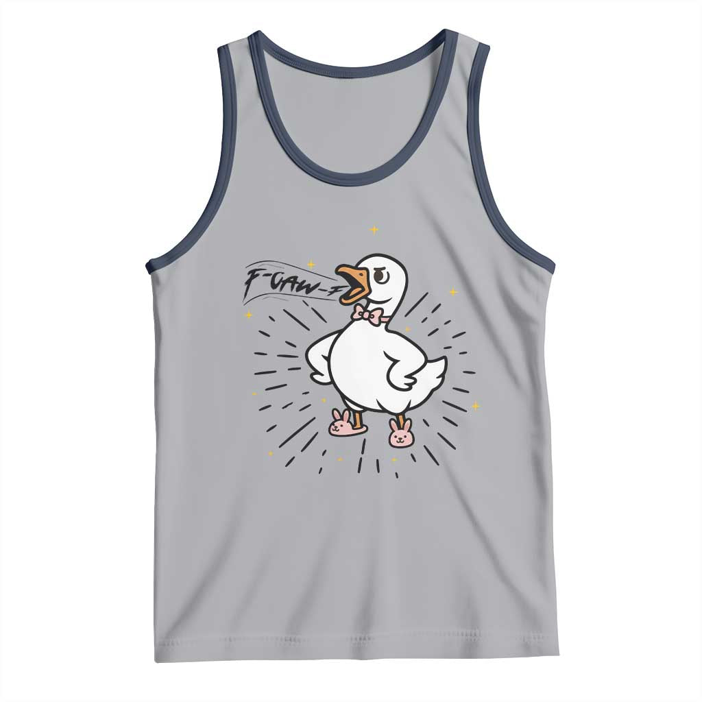 F Caw F Grumpy Goose Tank Top Funny Attitude Meme Gift - Wonder Print Shop
