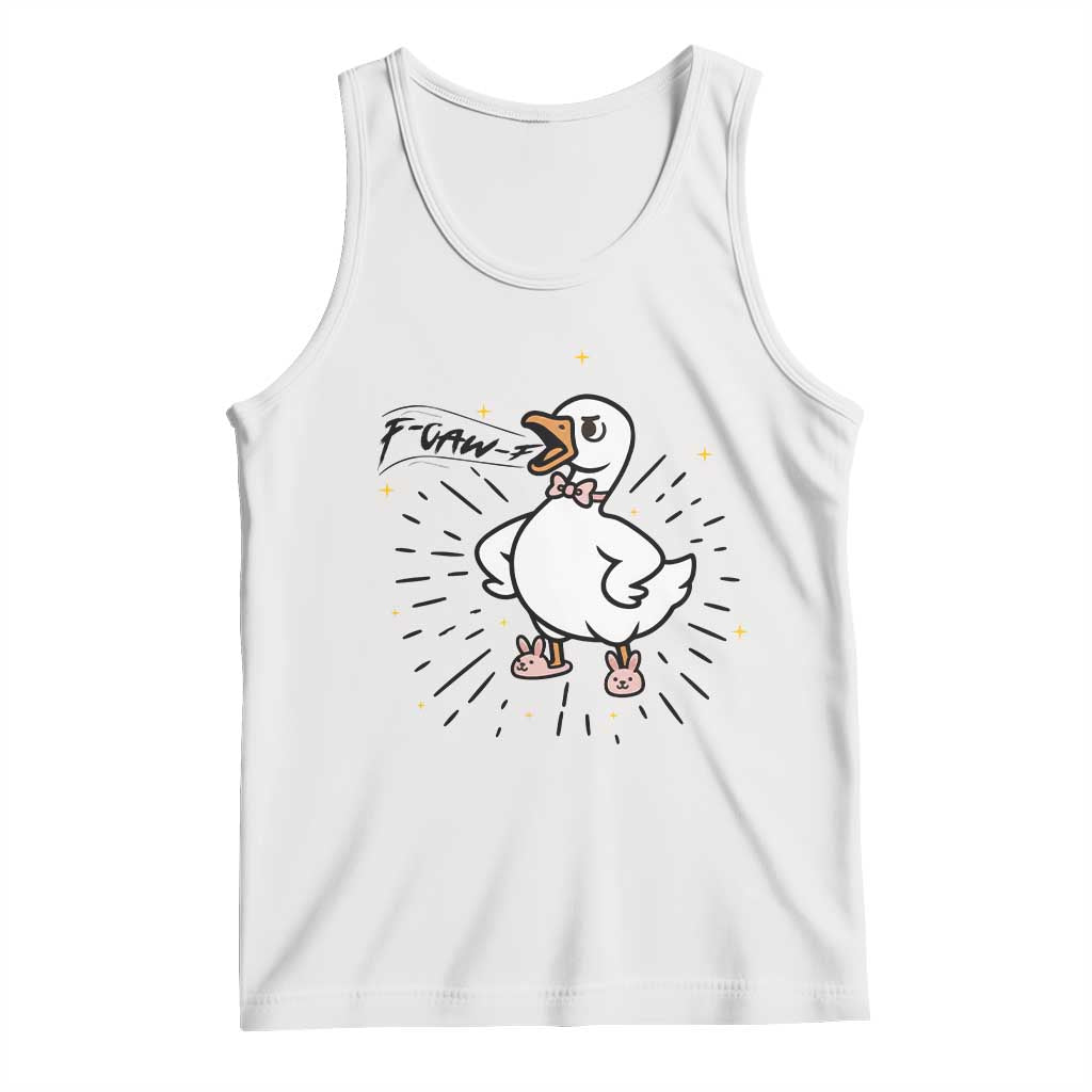 F Caw F Grumpy Goose Tank Top Funny Attitude Meme Gift - Wonder Print Shop