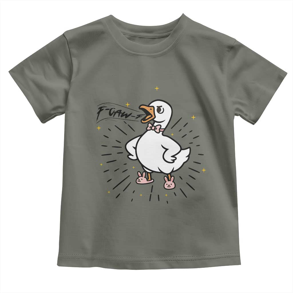 F Caw F Grumpy Goose Toddler T Shirt Funny Attitude Meme Gift - Wonder Print Shop