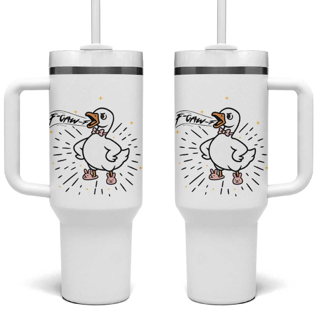 F Caw F Grumpy Goose Tumbler With Handle Funny Attitude Meme Gift - Wonder Print Shop