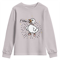 F Caw F Grumpy Goose Youth Sweatshirt Funny Attitude Meme Gift - Wonder Print Shop