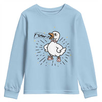 F Caw F Grumpy Goose Youth Sweatshirt Funny Attitude Meme Gift - Wonder Print Shop