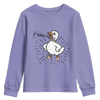 F Caw F Grumpy Goose Youth Sweatshirt Funny Attitude Meme Gift - Wonder Print Shop