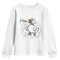 F Caw F Grumpy Goose Youth Sweatshirt Funny Attitude Meme Gift - Wonder Print Shop