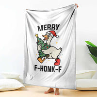 Merry F Caw F Goose Throw Blanket Funny Christmas Gift - Wonder Print Shop
