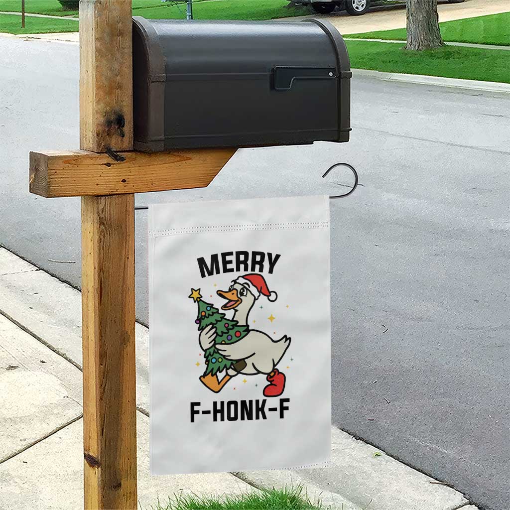 Merry F Caw F Goose Garden Flag Funny Christmas Gift - Wonder Print Shop