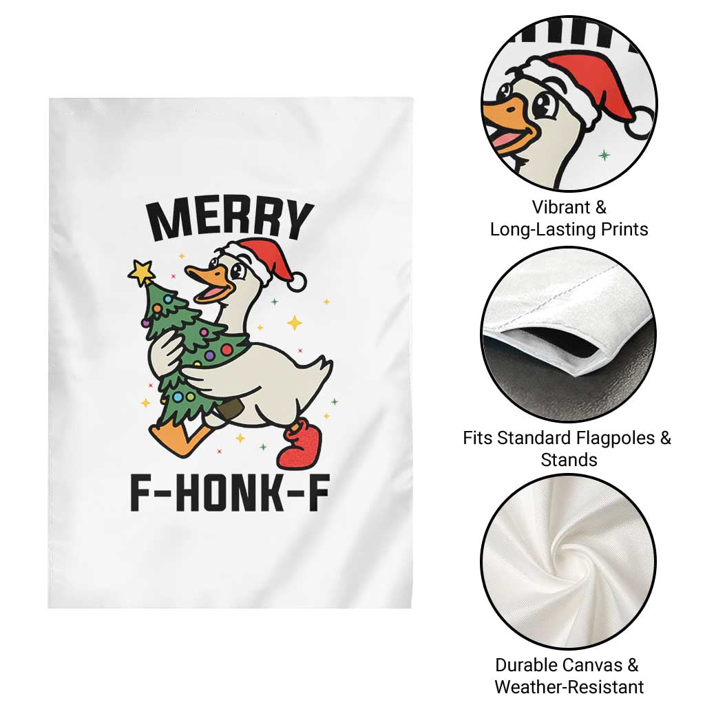 Merry F Caw F Goose Garden Flag Funny Christmas Gift - Wonder Print Shop