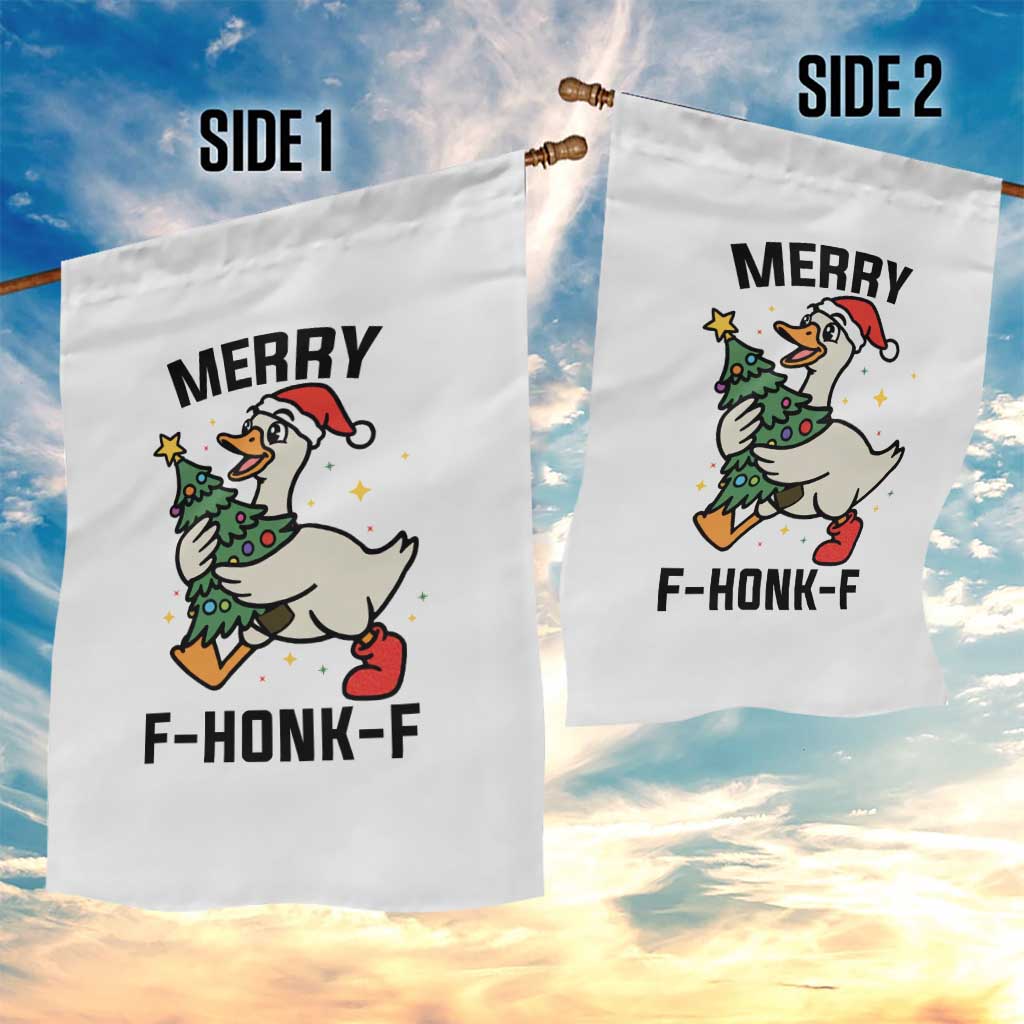 Merry F Caw F Goose Garden Flag Funny Christmas Gift - Wonder Print Shop