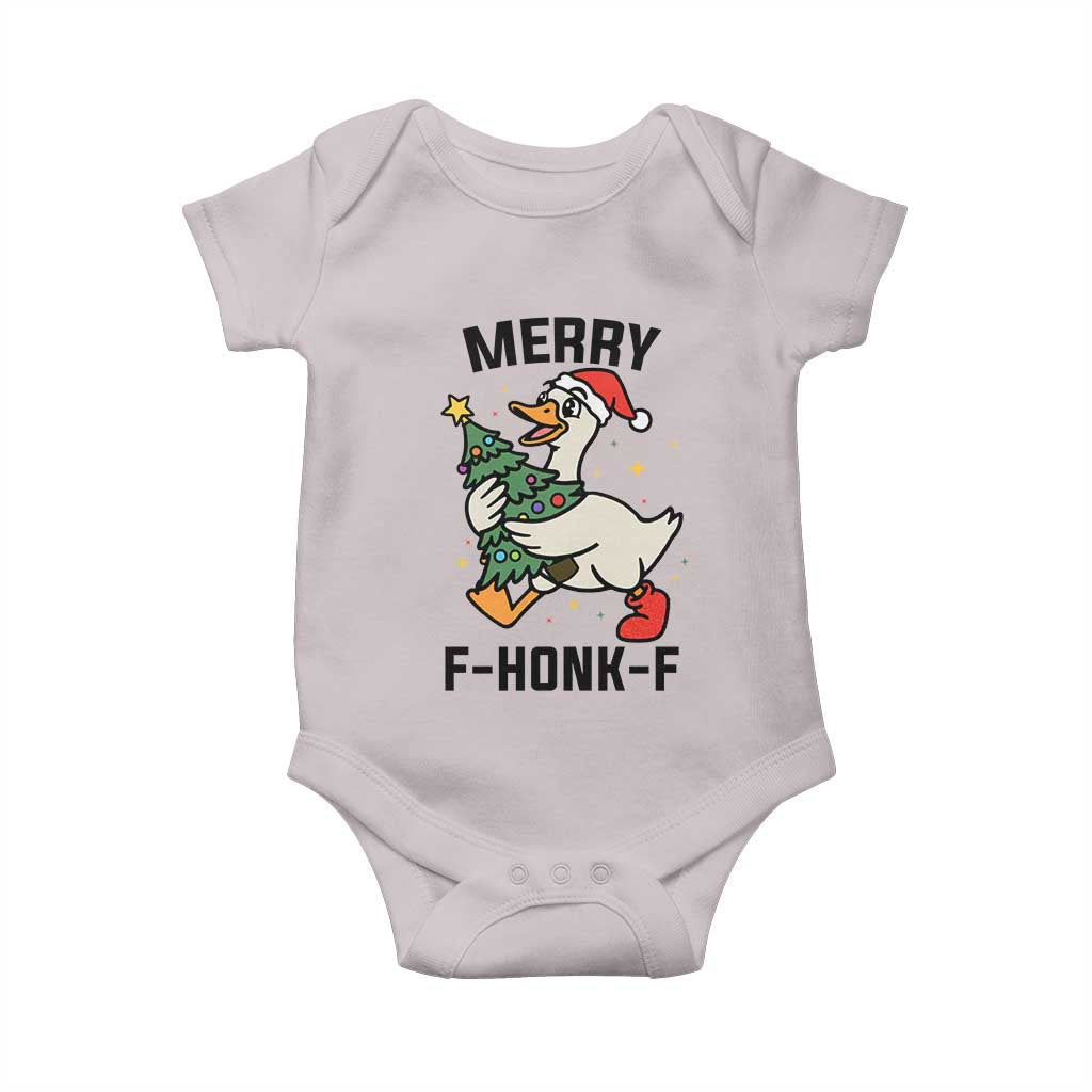 Merry F Caw F Goose Baby Onesie Funny Christmas Gift - Wonder Print Shop