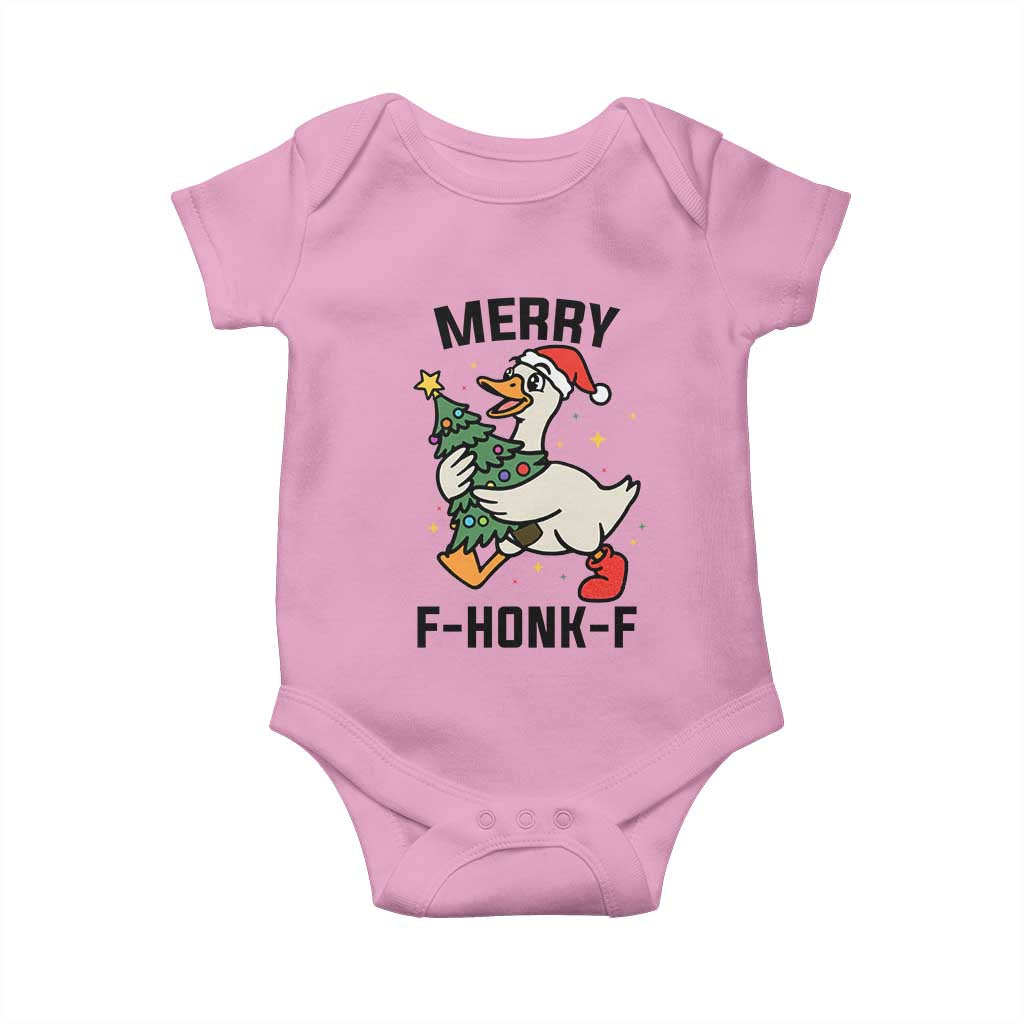Merry F Caw F Goose Baby Onesie Funny Christmas Gift - Wonder Print Shop