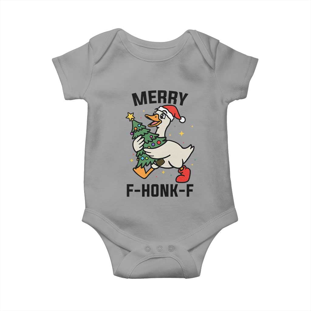 Merry F Caw F Goose Baby Onesie Funny Christmas Gift - Wonder Print Shop