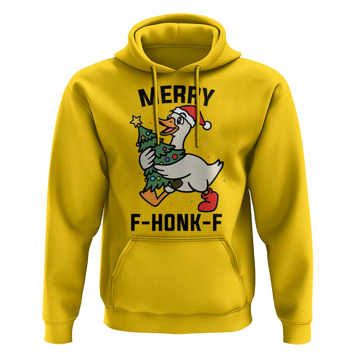 Merry F Caw F Goose Hoodie Funny Christmas Gift - Wonder Print Shop