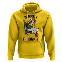 Merry F Caw F Goose Hoodie Funny Christmas Gift - Wonder Print Shop