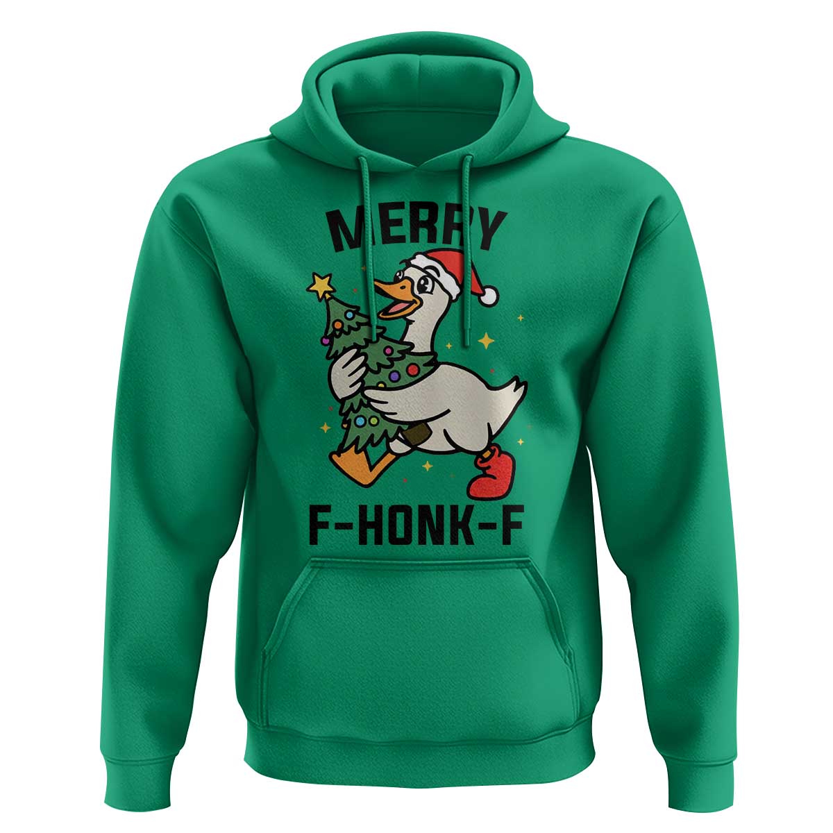 Merry F Caw F Goose Hoodie Funny Christmas Gift - Wonder Print Shop