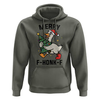 Merry F Caw F Goose Hoodie Funny Christmas Gift - Wonder Print Shop