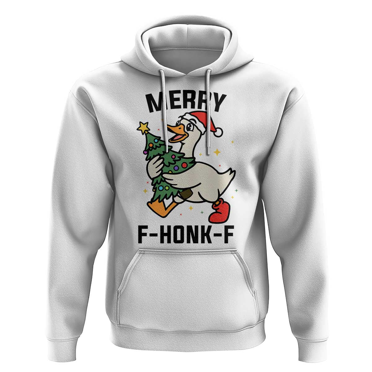 Merry F Caw F Goose Hoodie Funny Christmas Gift - Wonder Print Shop