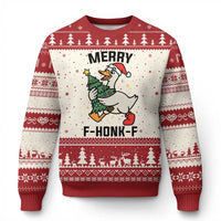 Merry F Caw F Goose Ugly Christmas Sweater Funny Xmas Gift - Wonder Print Shop
