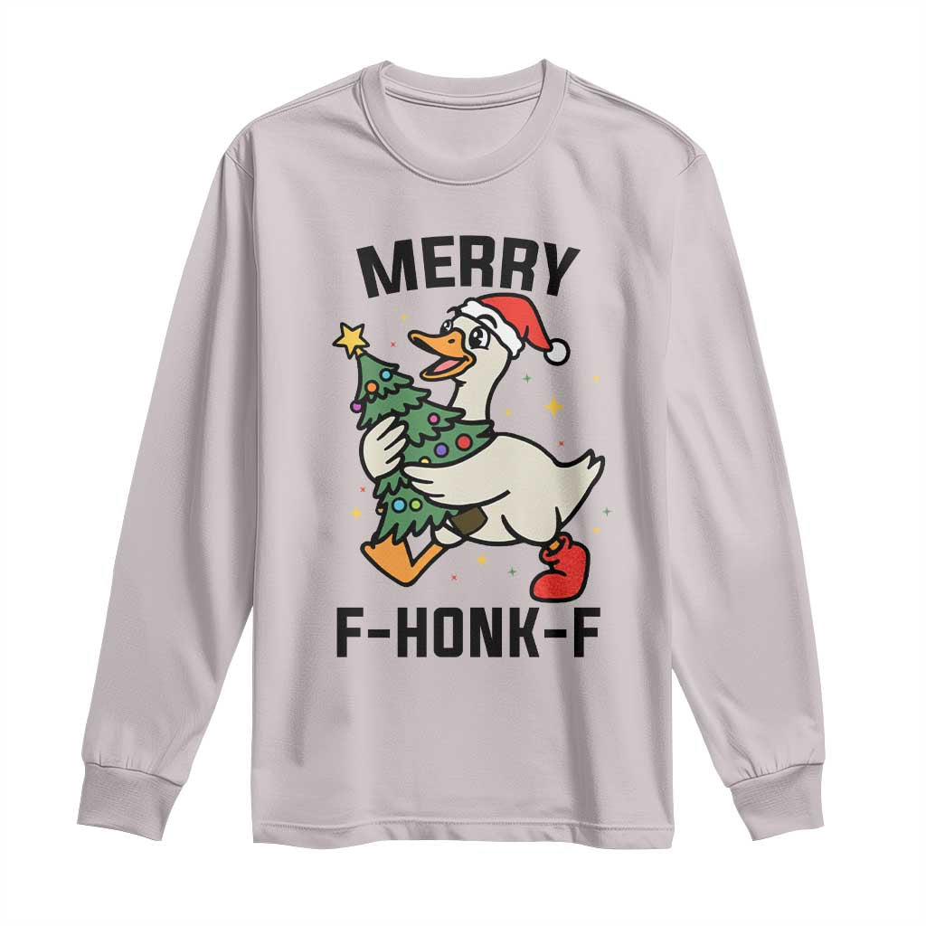 Merry F Caw F Goose Long Sleeve Shirt Funny Christmas Gift - Wonder Print Shop