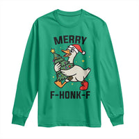 Merry F Caw F Goose Long Sleeve Shirt Funny Christmas Gift - Wonder Print Shop