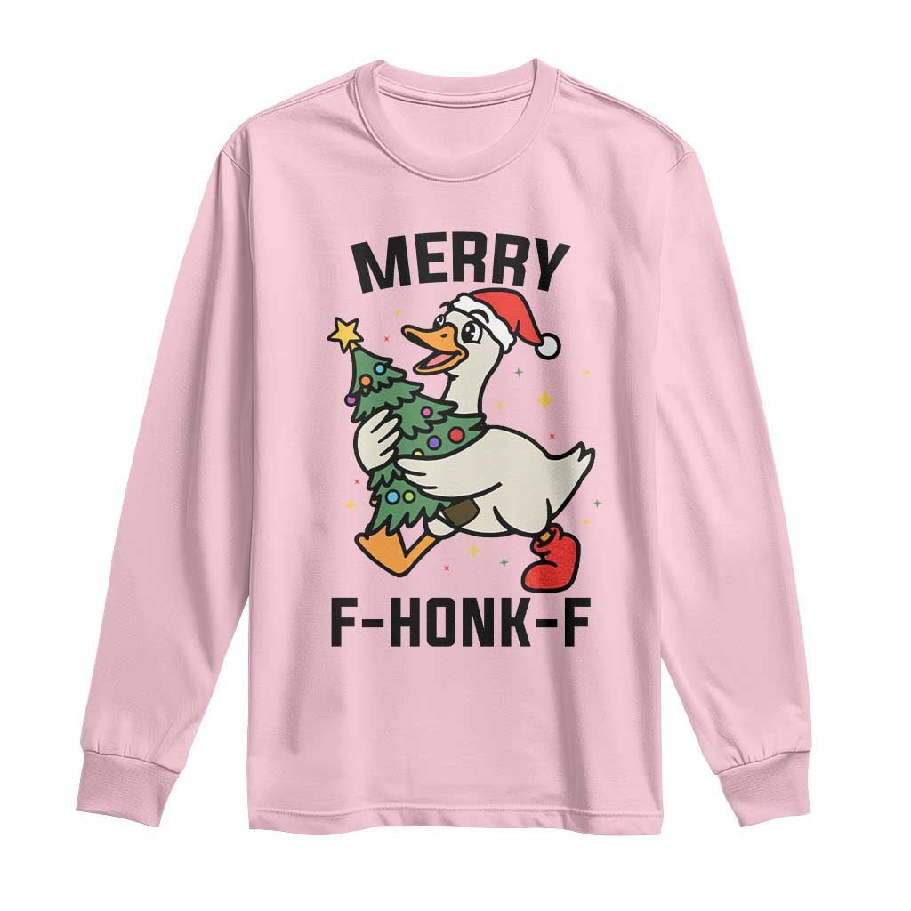 Merry F Caw F Goose Long Sleeve Shirt Funny Christmas Gift - Wonder Print Shop