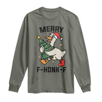 Merry F Caw F Goose Long Sleeve Shirt Funny Christmas Gift - Wonder Print Shop